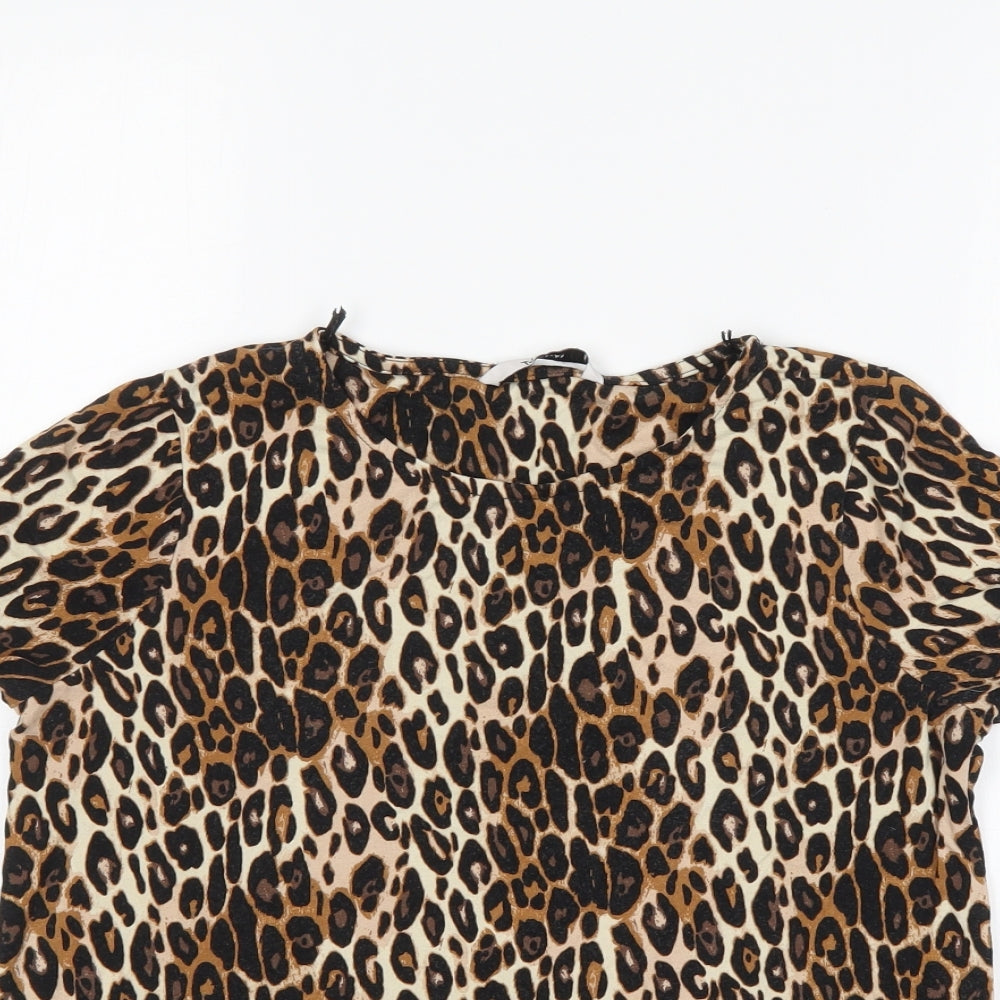 TU Womens Multicoloured Animal Print  Basic Blouse Size 8
