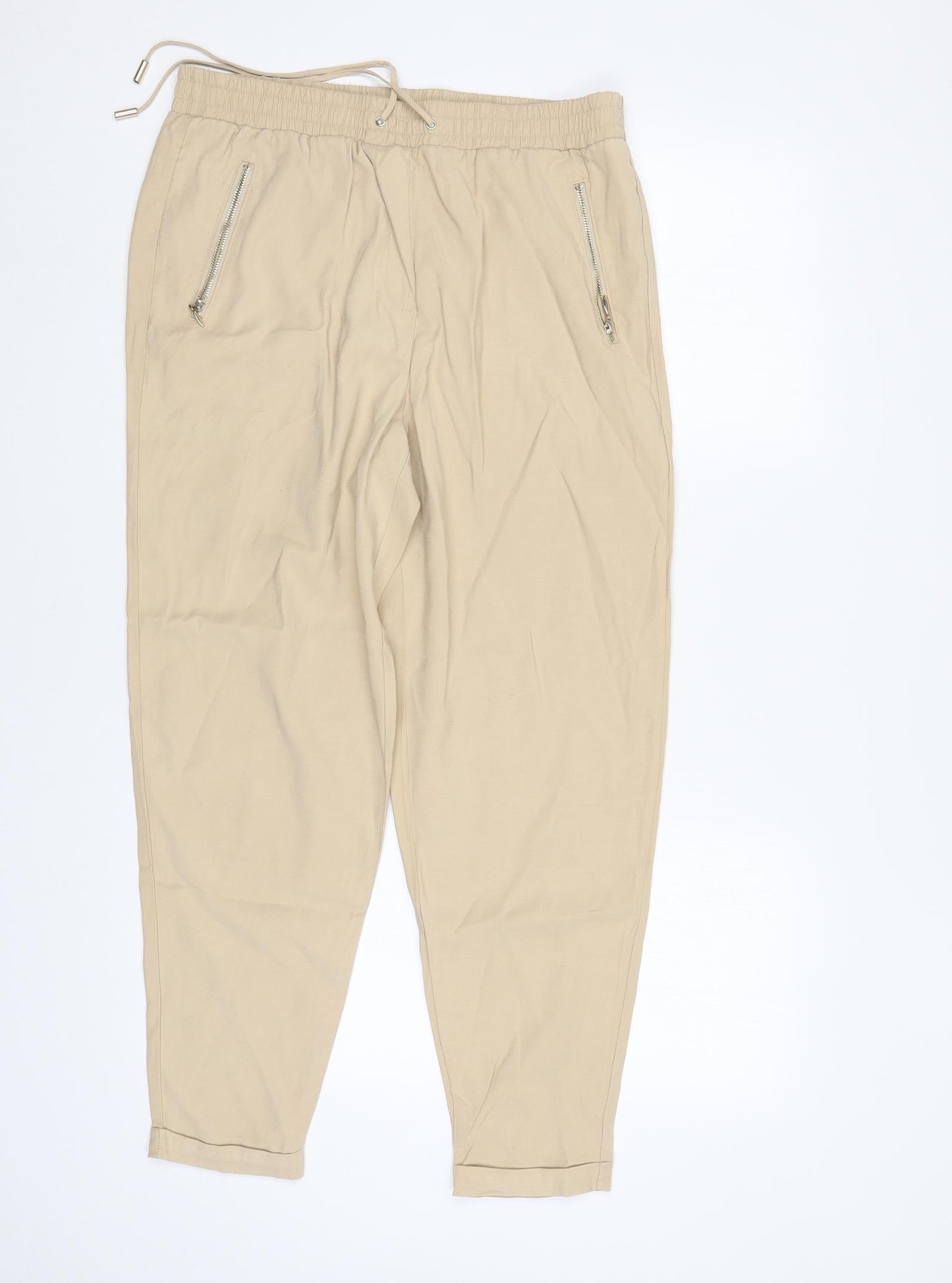 F&F Womens Beige   Trousers  Size 12 L27 in