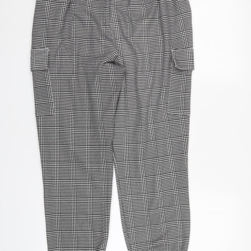 Primark Womens Grey Houndstooth  Cargo Trousers Size 14 L26 in