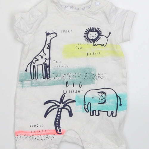 Mothercare Baby White   Romper One-Piece Size Newborn  - Animals