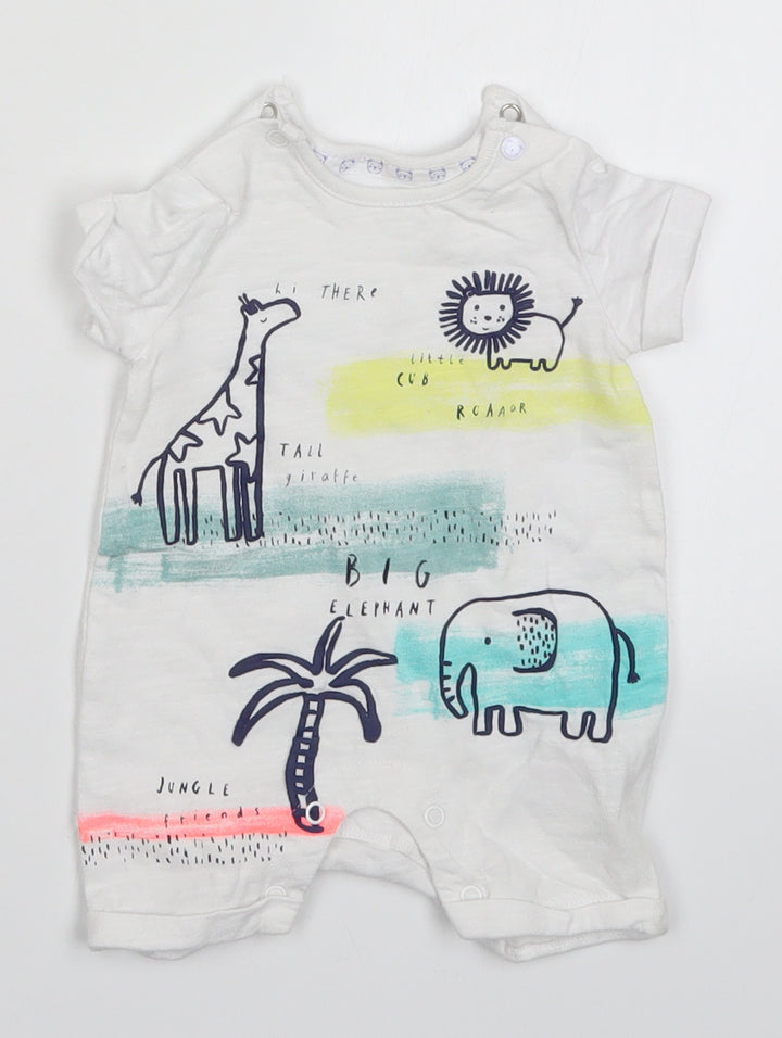 Mothercare Baby White   Romper One-Piece Size Newborn  - Animals