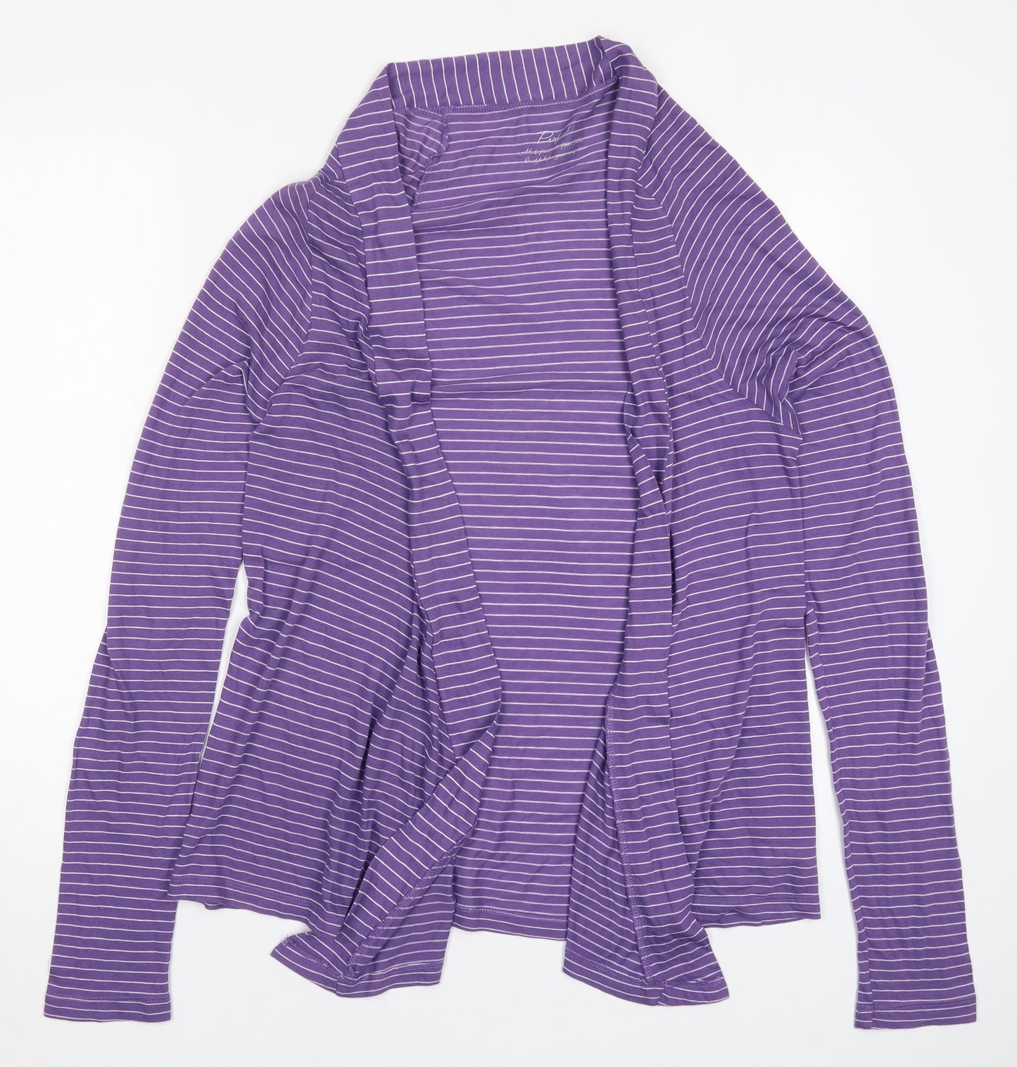Marks and Spencer Womens Purple Striped  Cardigan Jumper Size 10