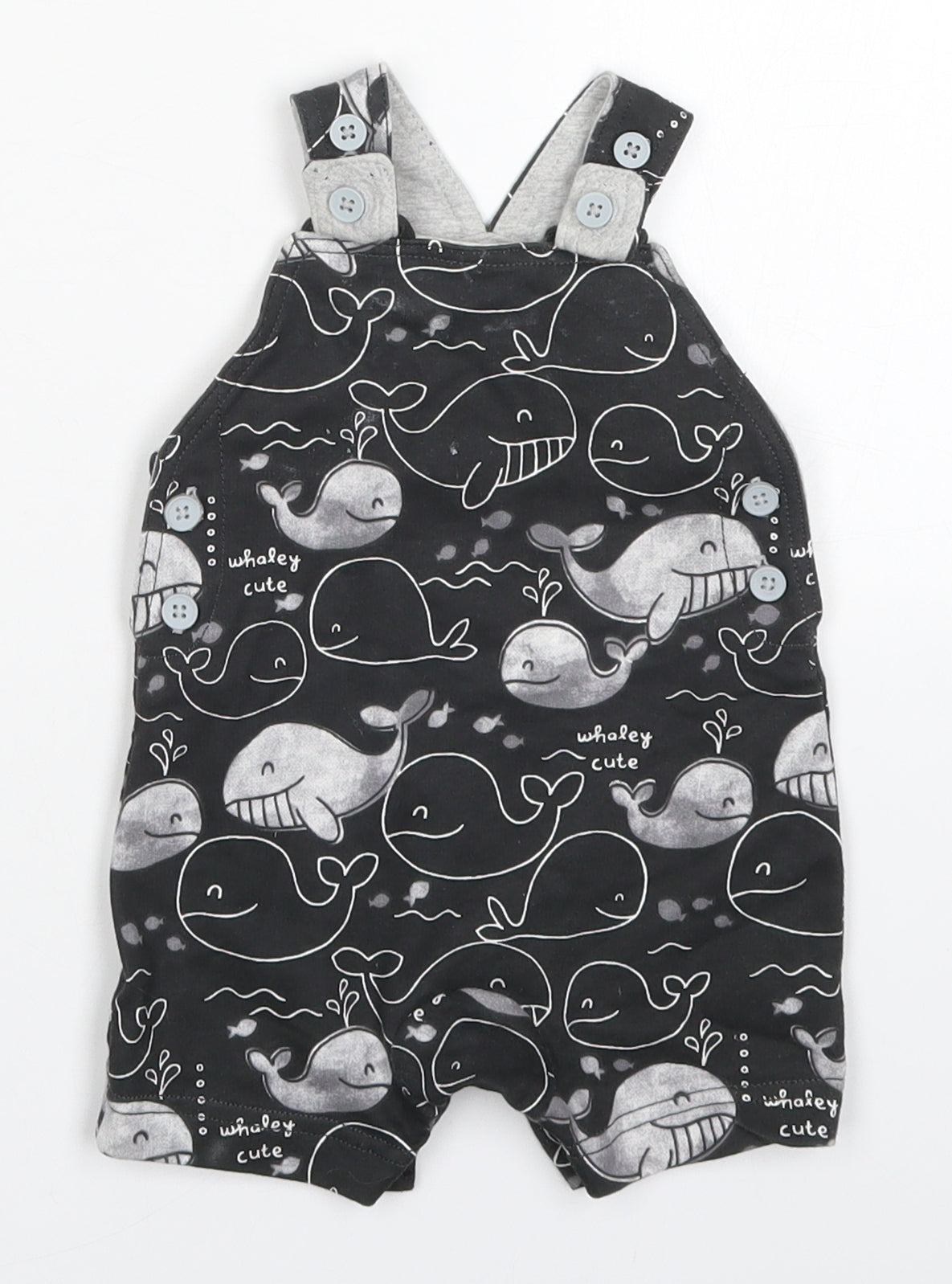 George Boys Black   Romper One-Piece Size 0-3 Months  - Whale Print
