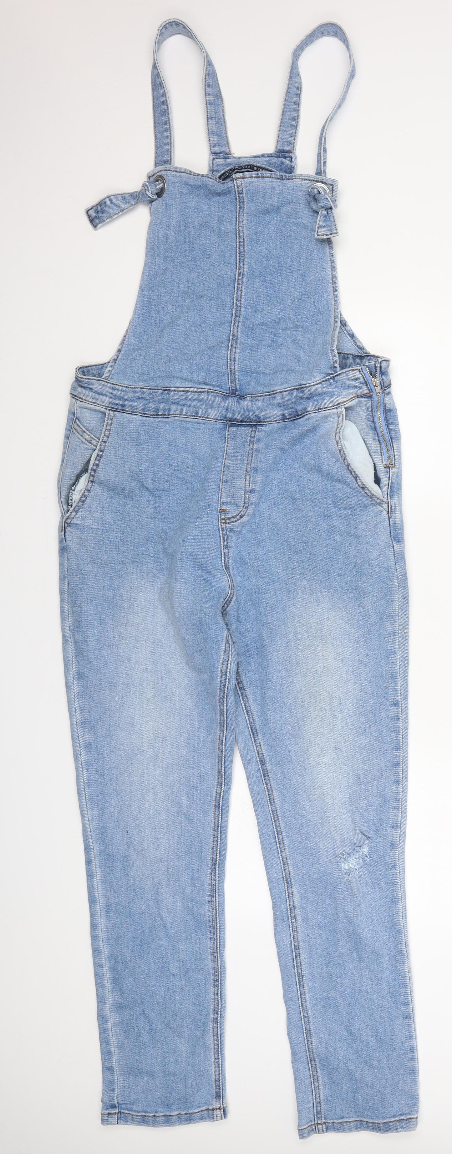 Simply Be Womens Blue  Denim Dungaree One-Piece Size 14 L28 in