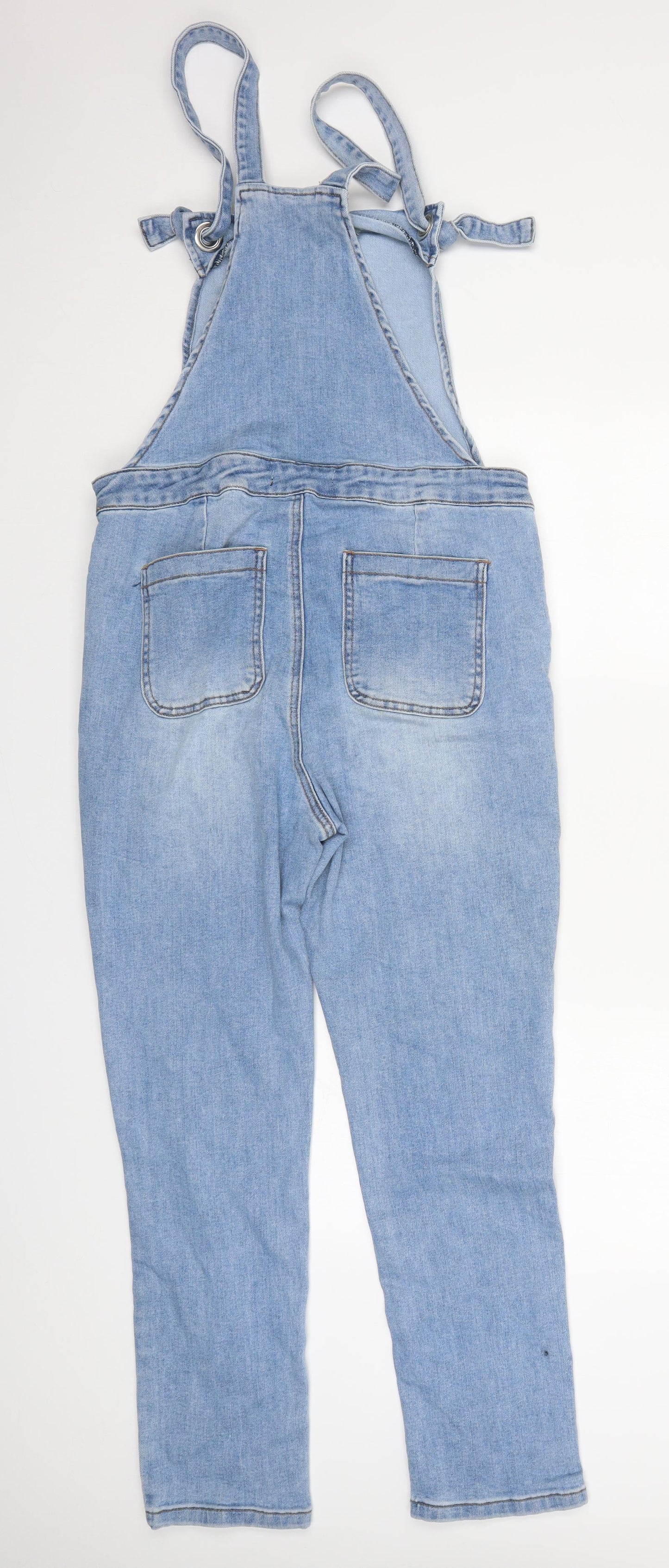 Simply Be Womens Blue  Denim Dungaree One-Piece Size 14 L28 in