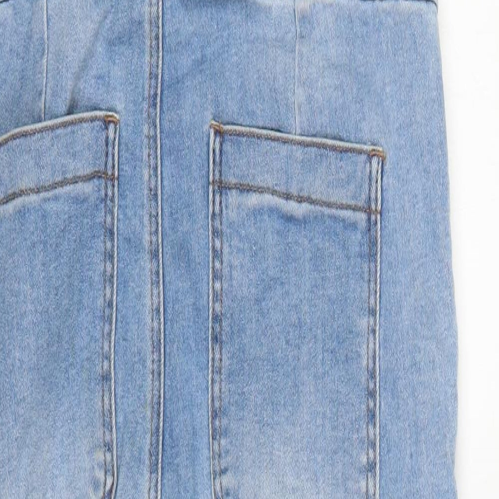 Simply Be Womens Blue  Denim Dungaree One-Piece Size 14 L28 in