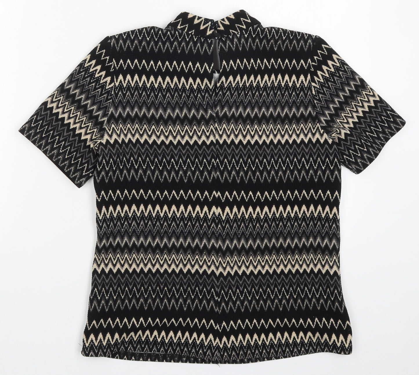 F&F Womens Beige Geometric  Basic T-Shirt Size 6  - Zig Zag