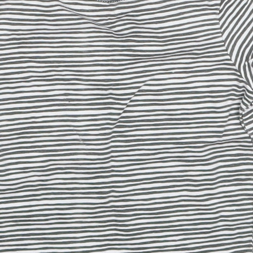 F&F Boys Grey Striped  Basic T-Shirt Size 0-3 Months