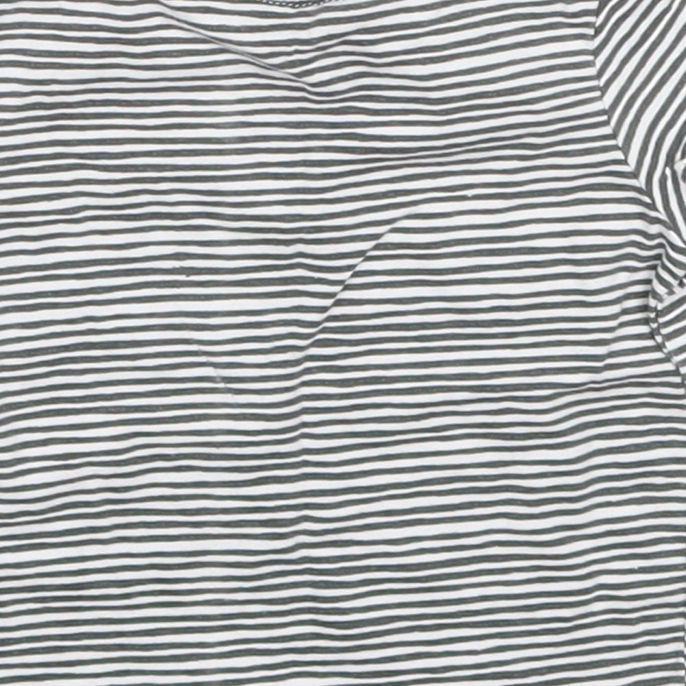 F&F Boys Grey Striped  Basic T-Shirt Size 0-3 Months