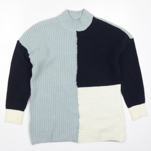 Roman Womens Blue  Knit Pullover Jumper Size 10  - Colourblock
