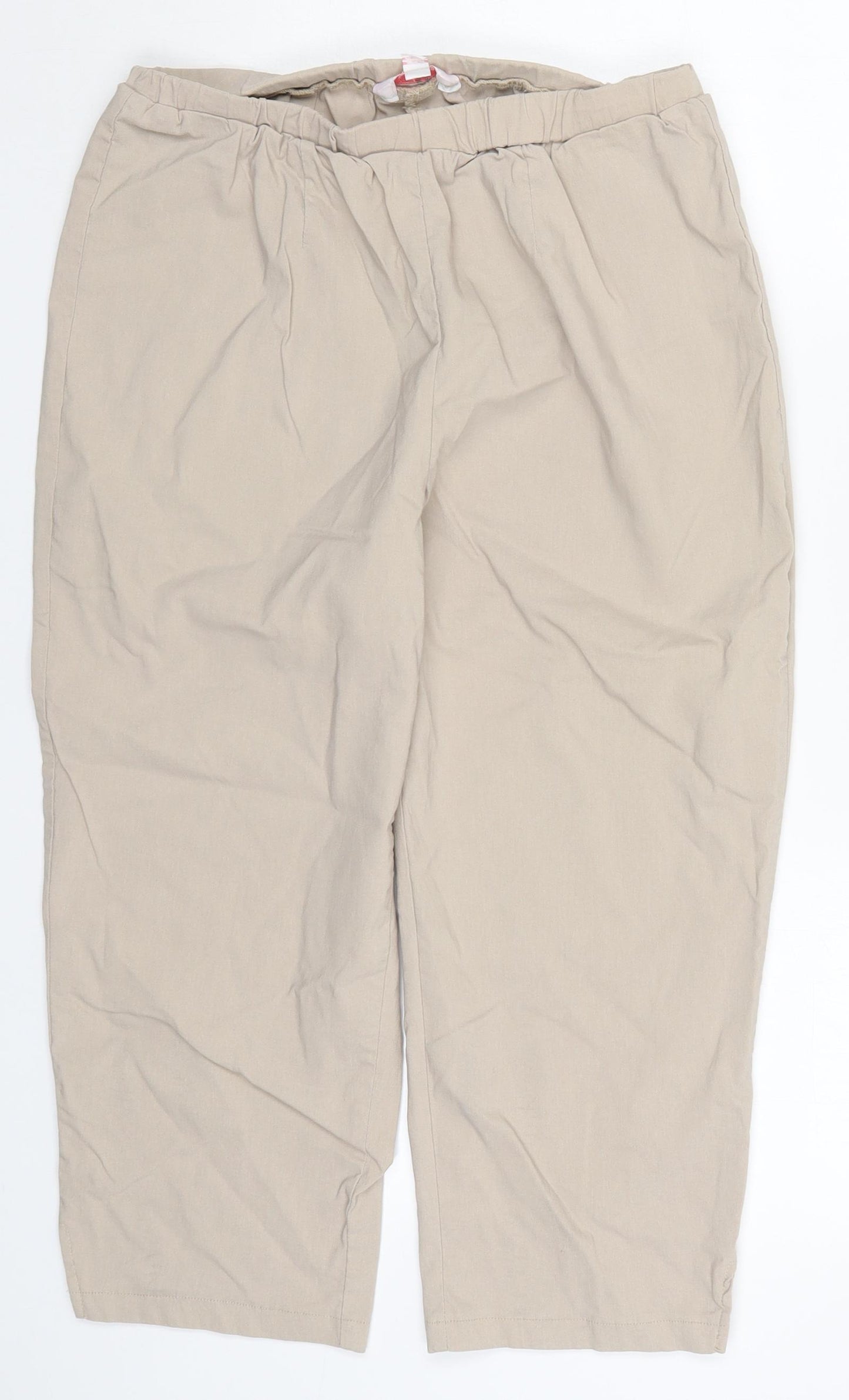 Julipa Womens Beige   Cropped Trousers Size 14 L20 in