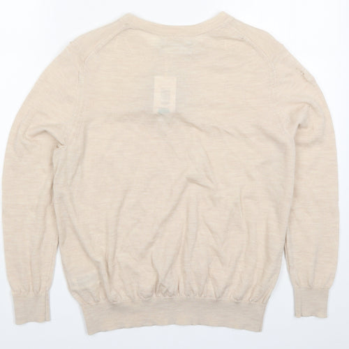 Marks and Spencer Womens Beige  Knit Pullover Jumper Size 14