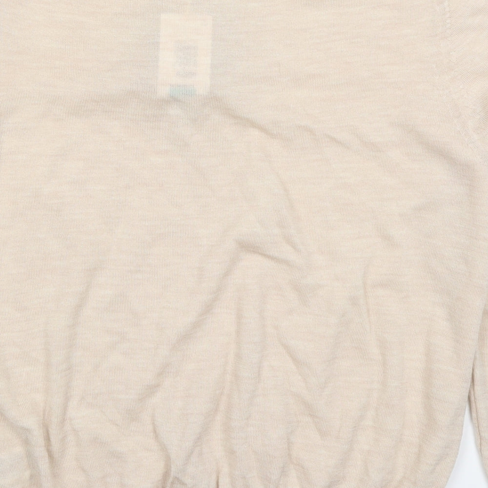 Marks and Spencer Womens Beige  Knit Pullover Jumper Size 14