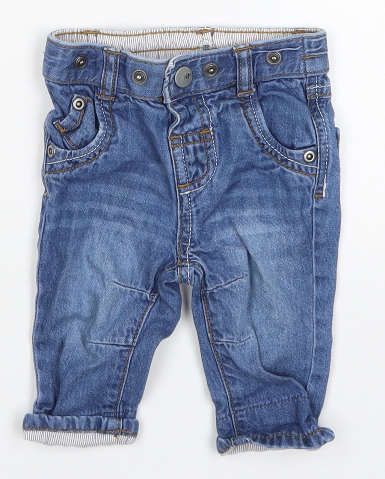 Nutmeg Boys Blue  Denim Capri Jeans Size 0-3 Months