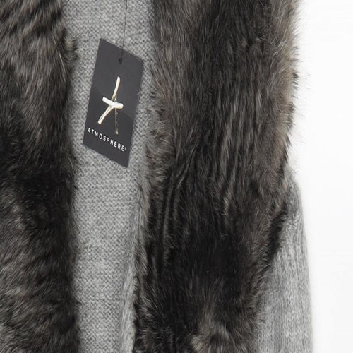 Atmosphere Womens Grey  Knit Cardigan Jumper Size 6