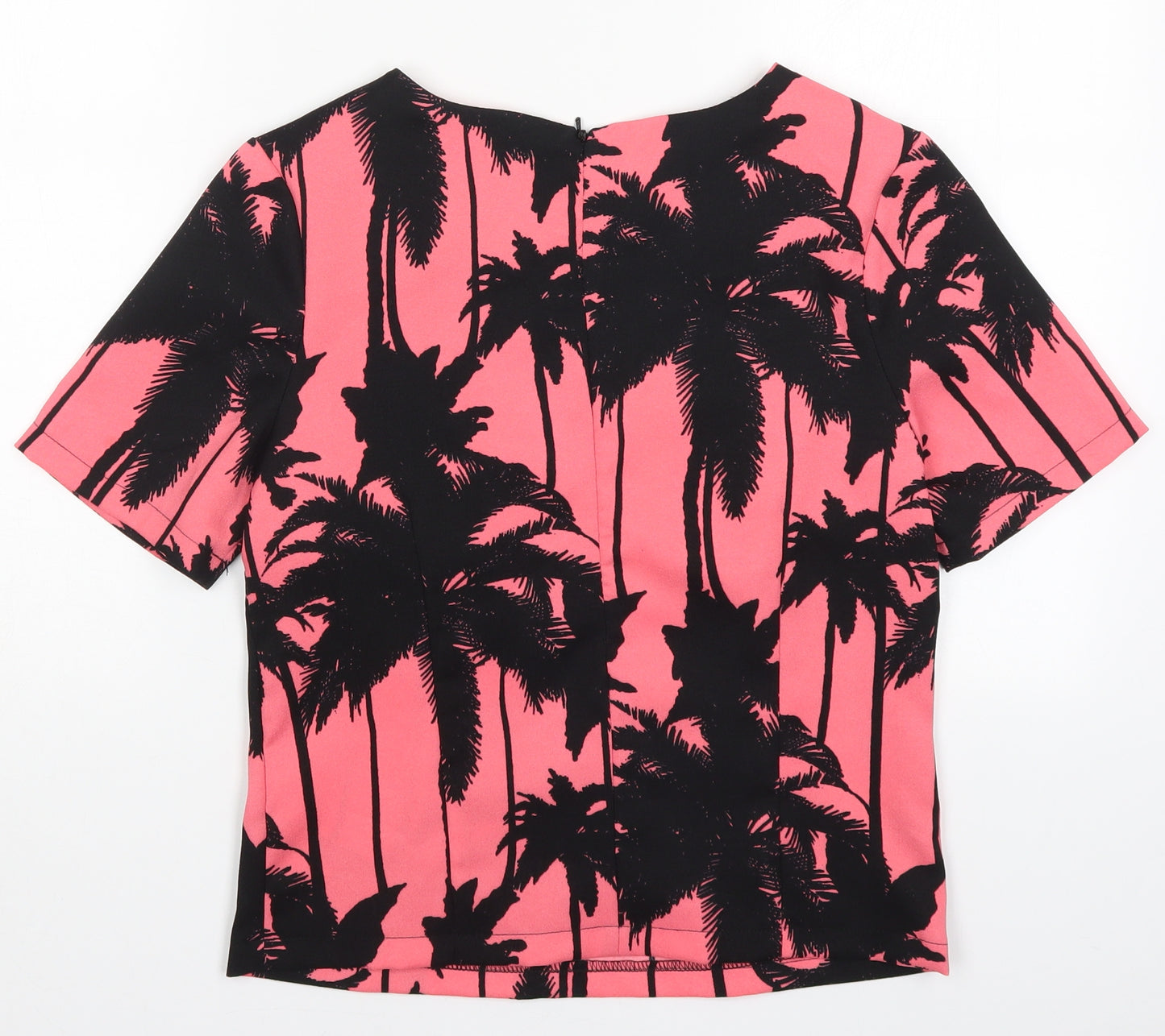 Atmosphere Womens Pink   Basic T-Shirt Size 10  - Palm Tree