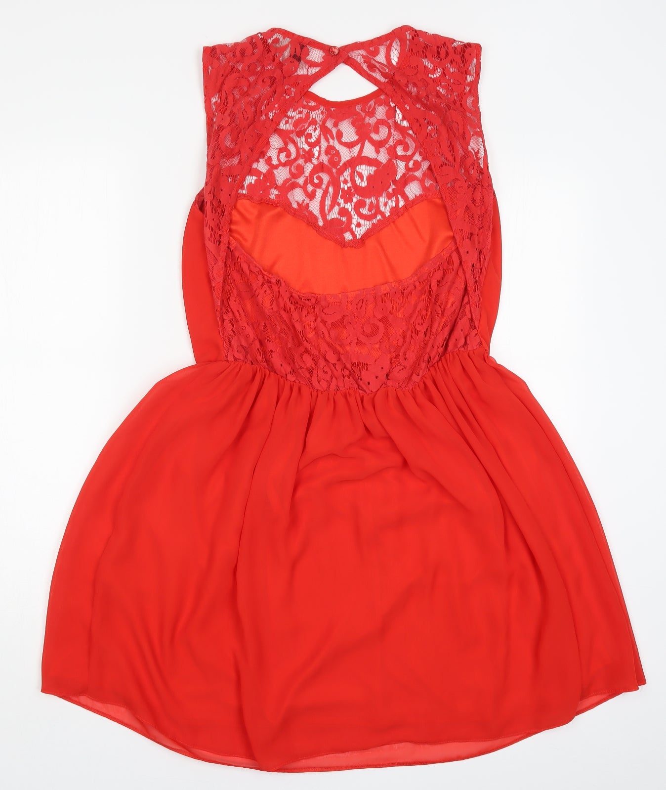 ASOS Womens Red  Lace Skater Dress  Size 10