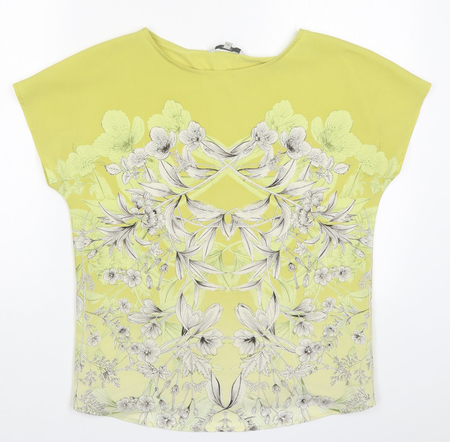 NEXT Womens Yellow Floral  Basic T-Shirt Size 8