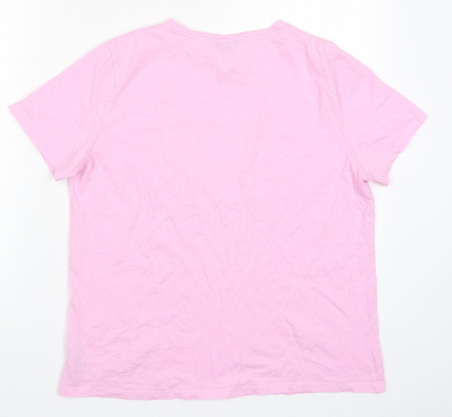 New Look Womens Pink   Basic T-Shirt Size 14  - Love Hearts Lips