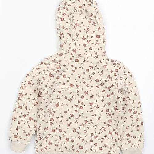 TU Girls Beige Floral  Full Zip Hoodie Size 3-4 Years  - Cute