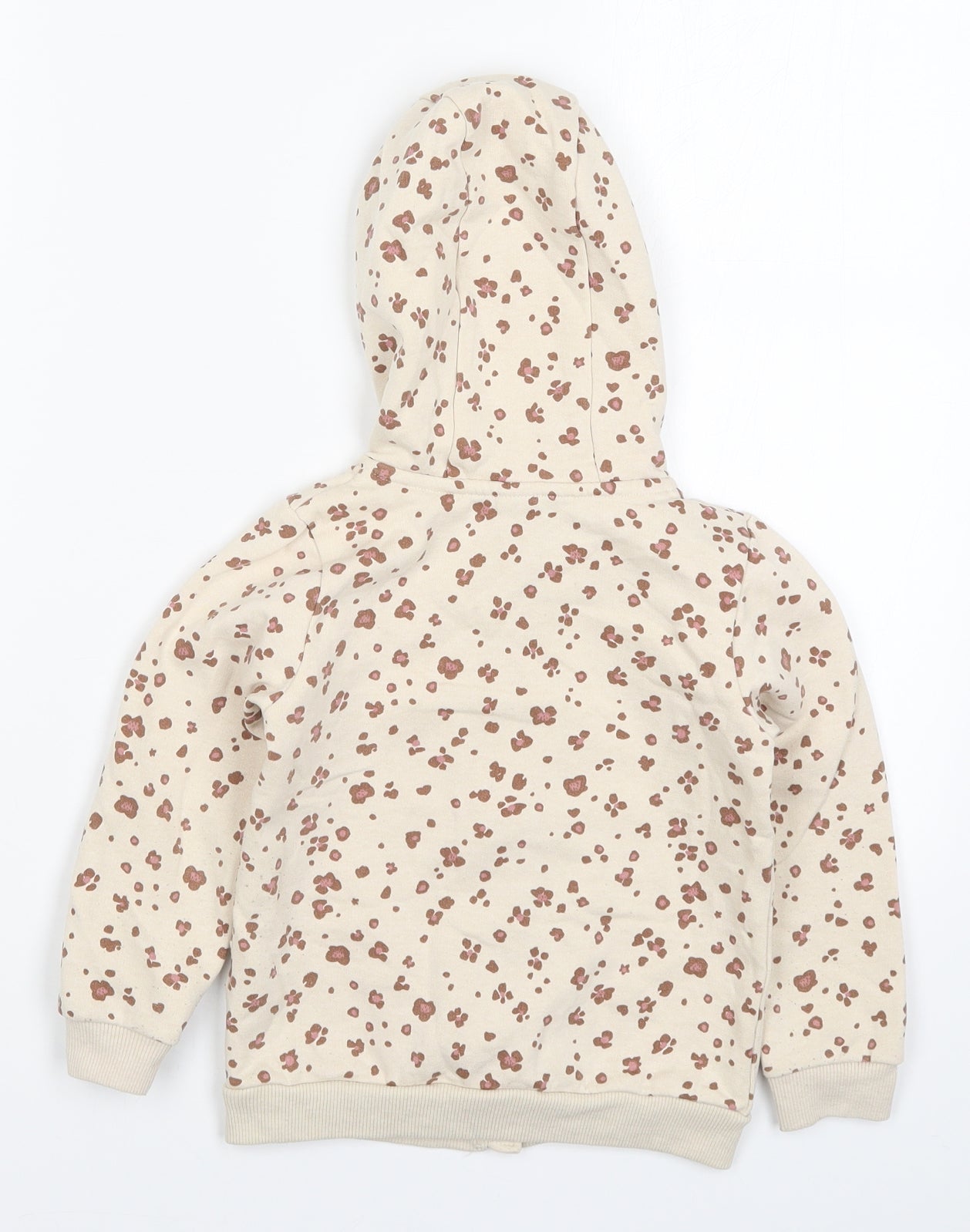 TU Girls Beige Floral  Full Zip Hoodie Size 3-4 Years  - Cute