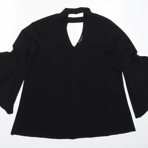 Cha Cha Vente Womens Black   Basic Blouse Size XL