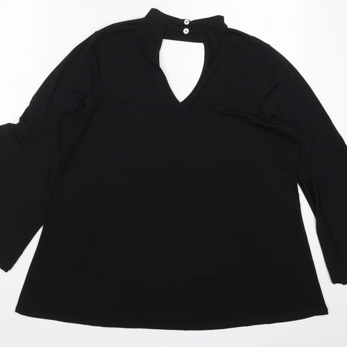 Cha Cha Vente Womens Black   Basic Blouse Size XL