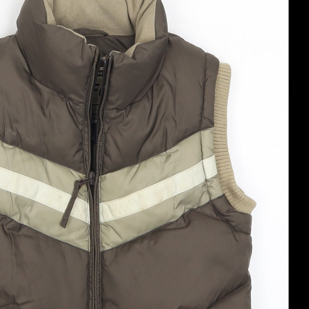 NEXT Boys Brown Striped  Gilet Coat Size 5-6 Years