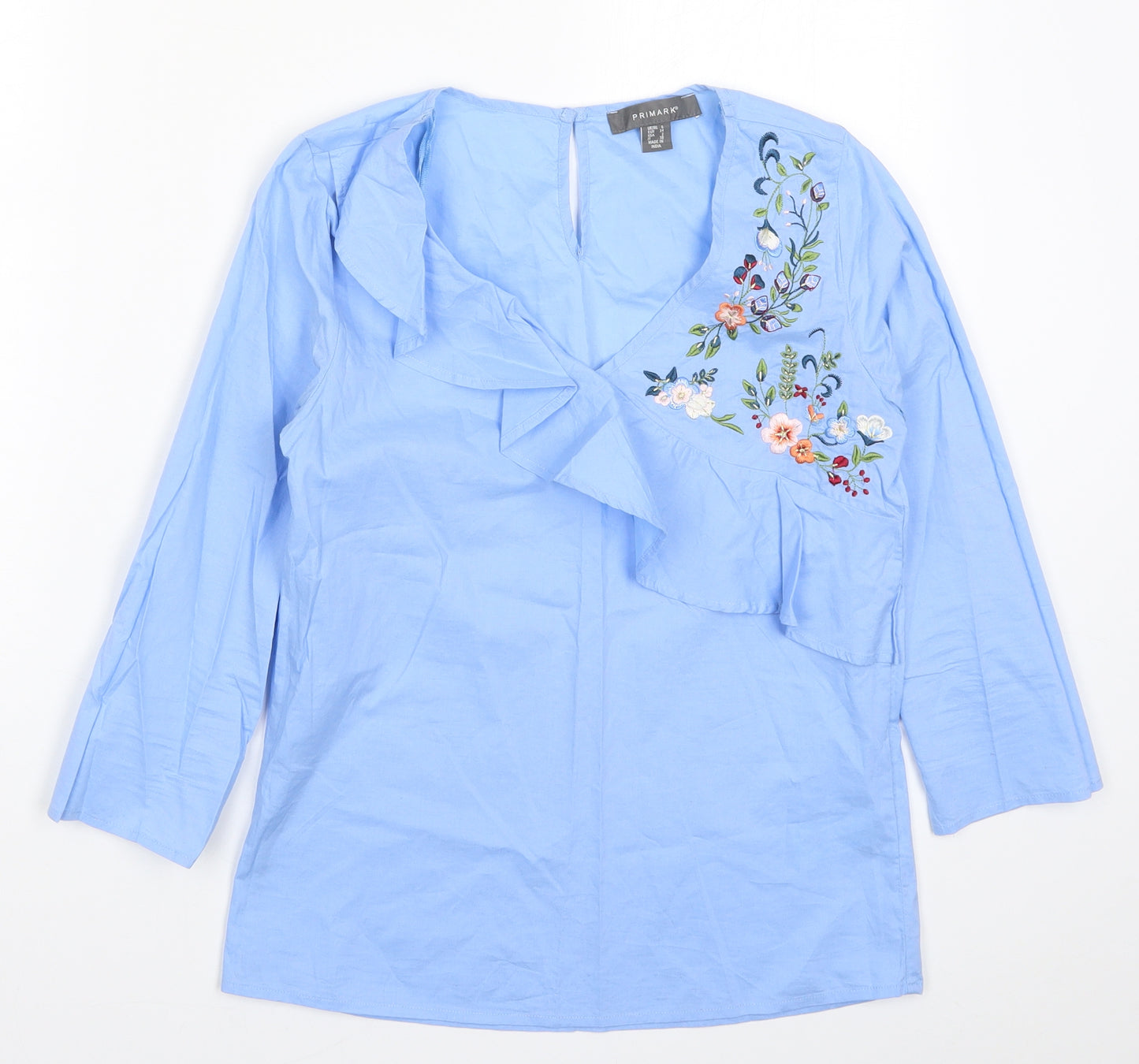 Prmark Womens Blue Floral  Basic Blouse Size 6