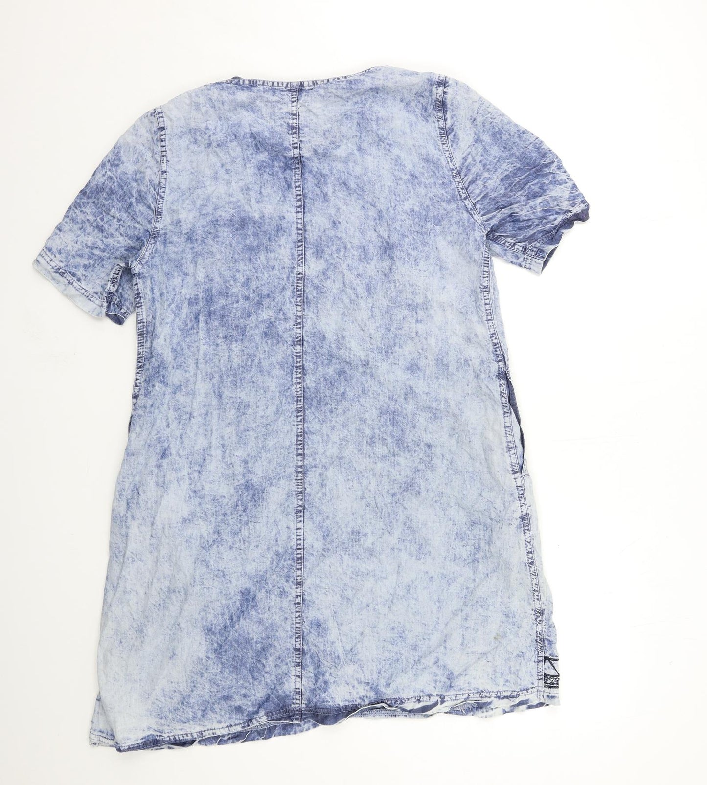 CERES Womens Blue Floral Denim A-Line  Size 16