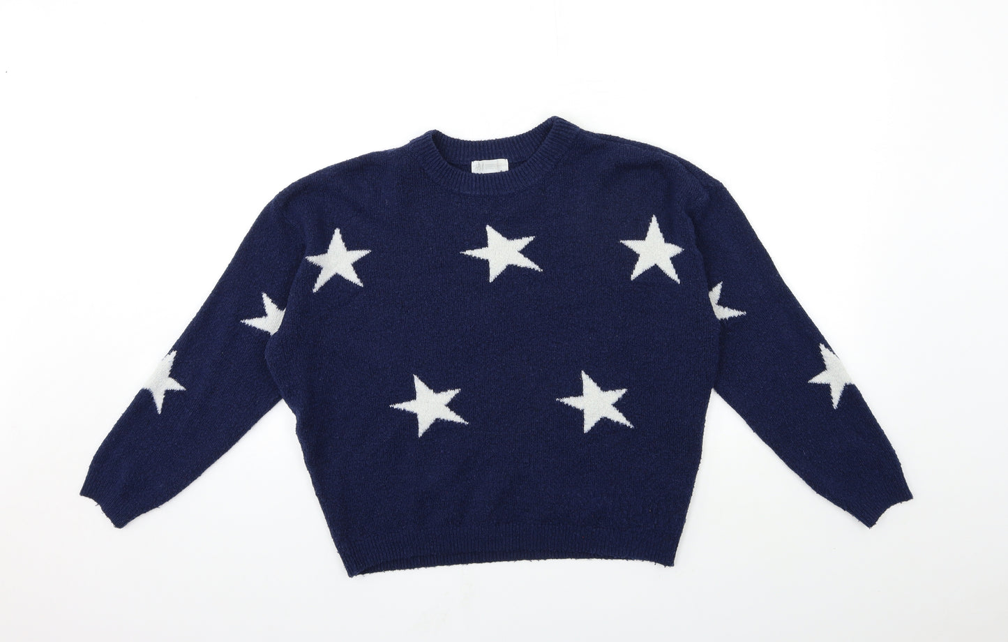 H&M Girls Blue  Knit Pullover Jumper Size 13 Years