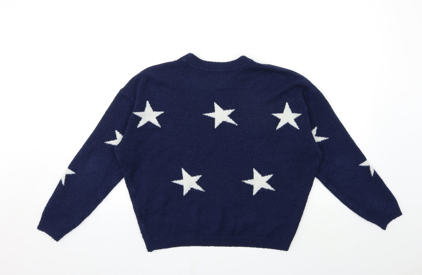 H&M Girls Blue  Knit Pullover Jumper Size 13 Years