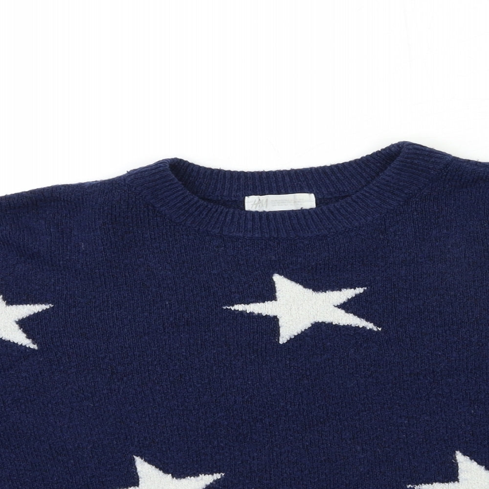 H&M Girls Blue  Knit Pullover Jumper Size 13 Years