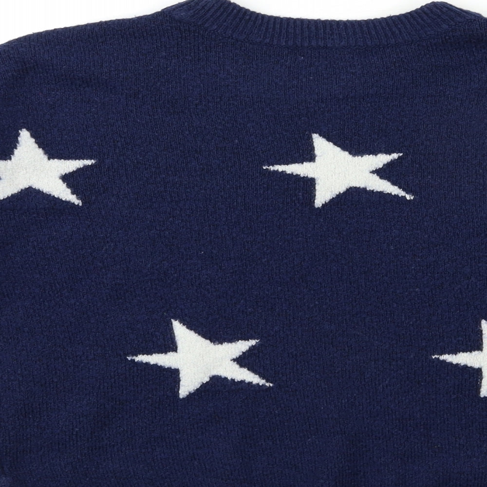 H&M Girls Blue  Knit Pullover Jumper Size 13 Years