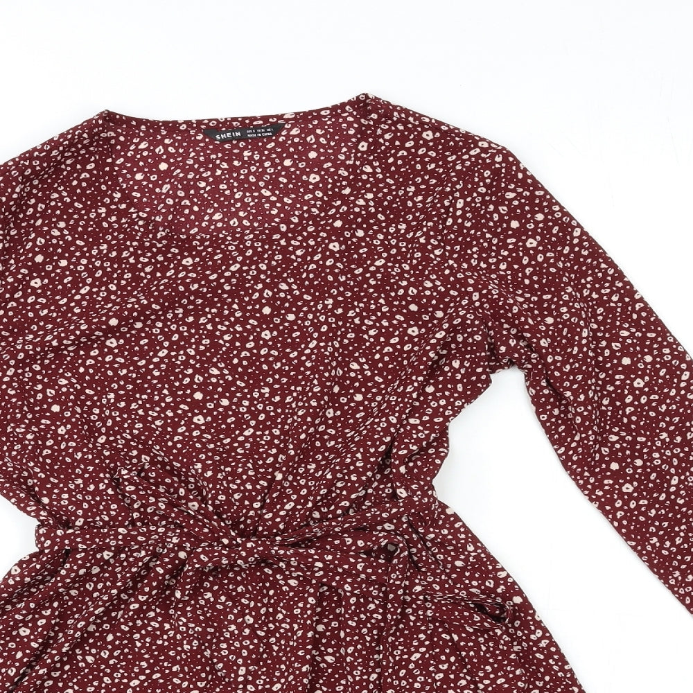 SheIn Womens Red Animal Print  Shift  Size S