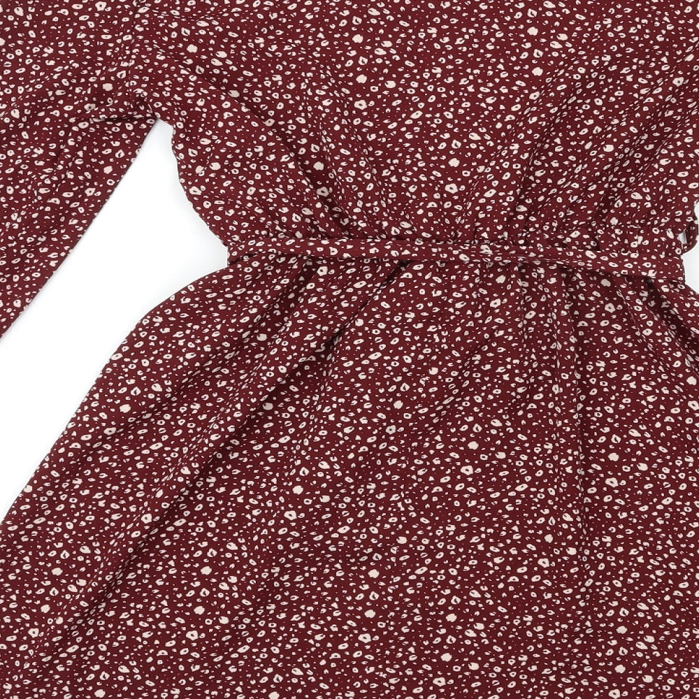 SheIn Womens Red Animal Print  Shift  Size S