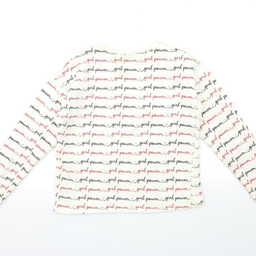 Matalan Girls White Geometric  Pullover Sweatshirt Size 13 Years