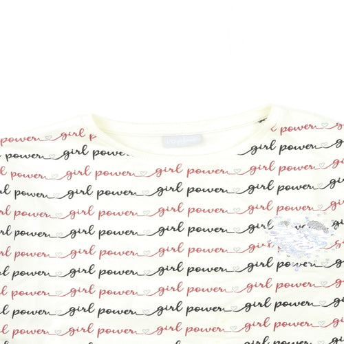 Matalan Girls White Geometric  Pullover Sweatshirt Size 13 Years