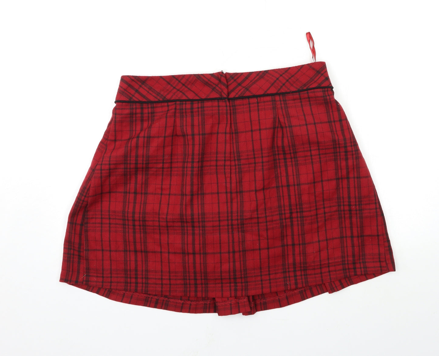 Peacocks Womens Red Check  Peasant Skirt Size 14