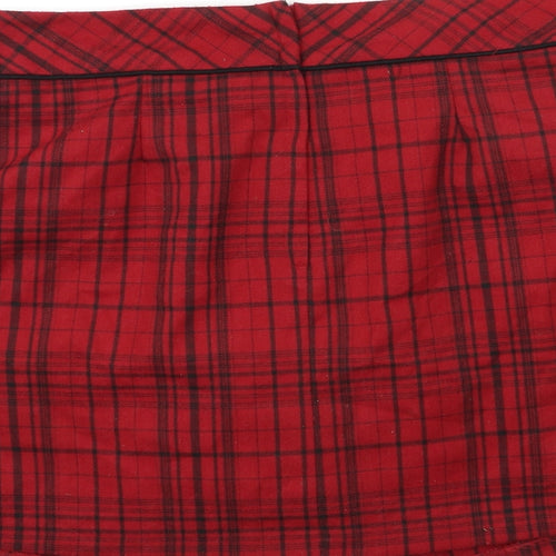 Peacocks Womens Red Check  Peasant Skirt Size 14