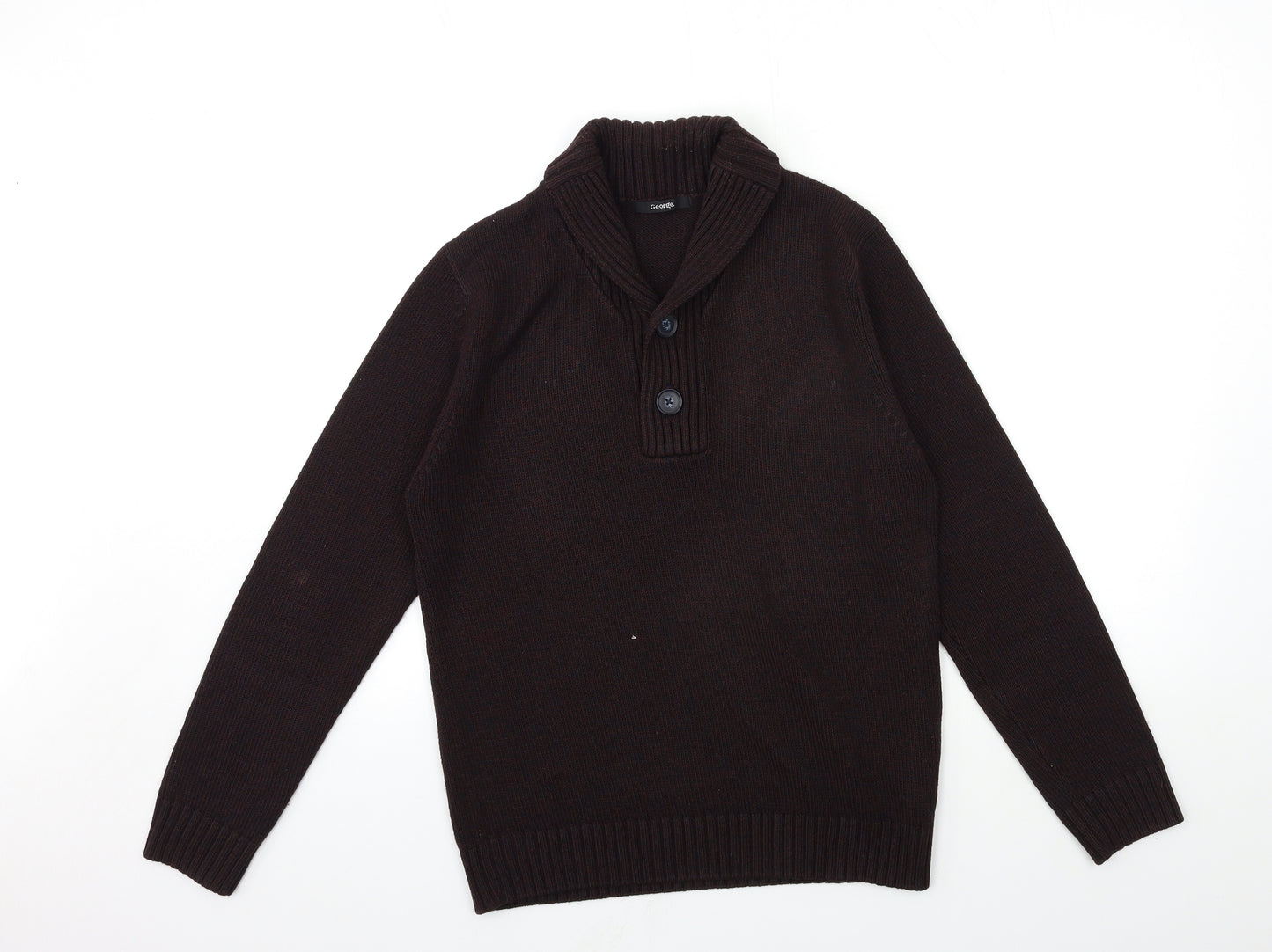 George Mens Brown  Knit Pullover Jumper Size S