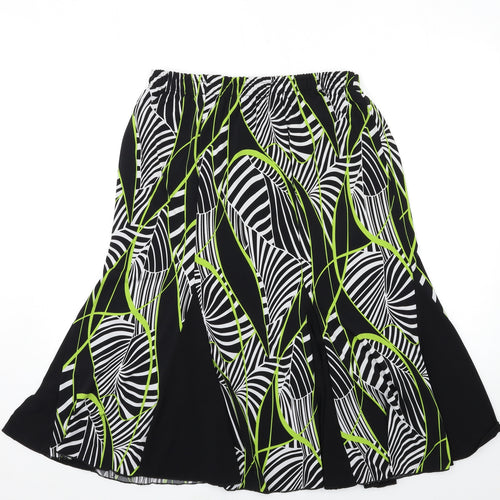 ORDER Womens Black Geometric  A-Line Skirt Size 32 in