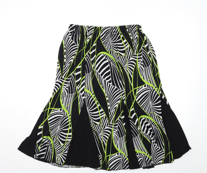 ORDER Womens Black Geometric  A-Line Skirt Size 32 in