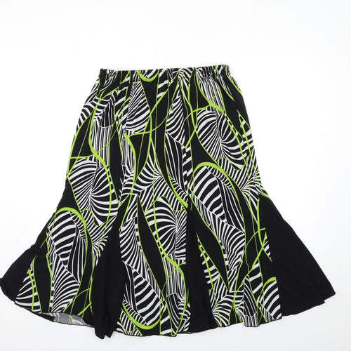 ORDER Womens Black Geometric  A-Line Skirt Size 32 in