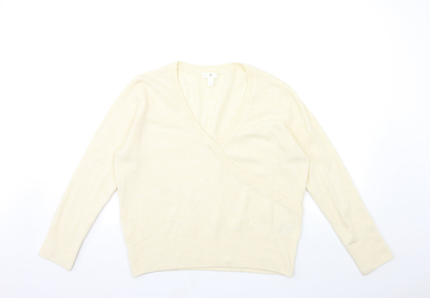 H&M Womens Beige  Knit Pullover Jumper Size M