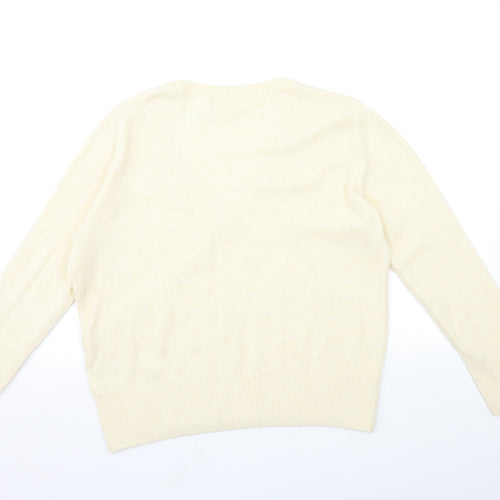 H&M Womens Beige  Knit Pullover Jumper Size M