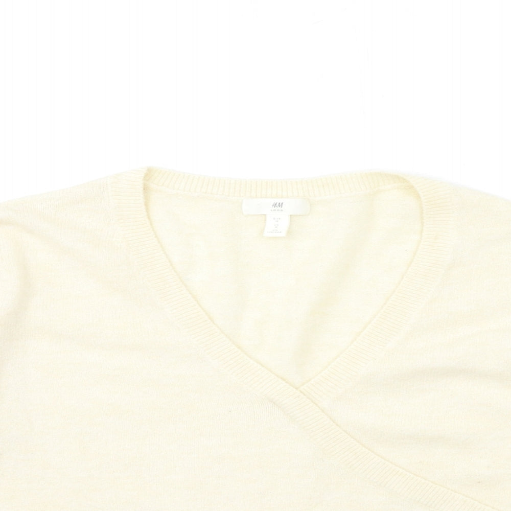 H&M Womens Beige  Knit Pullover Jumper Size M