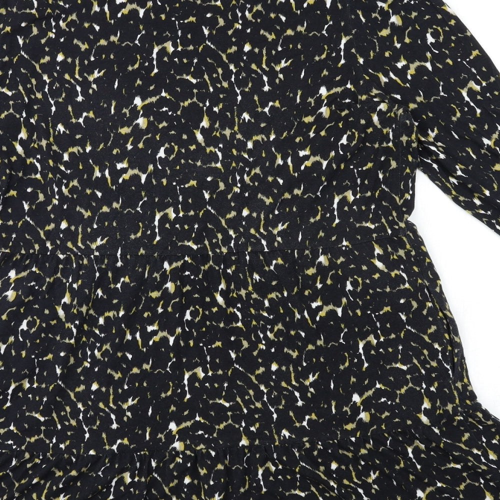 In the Style Womens Black Animal Print  Shift  Size L