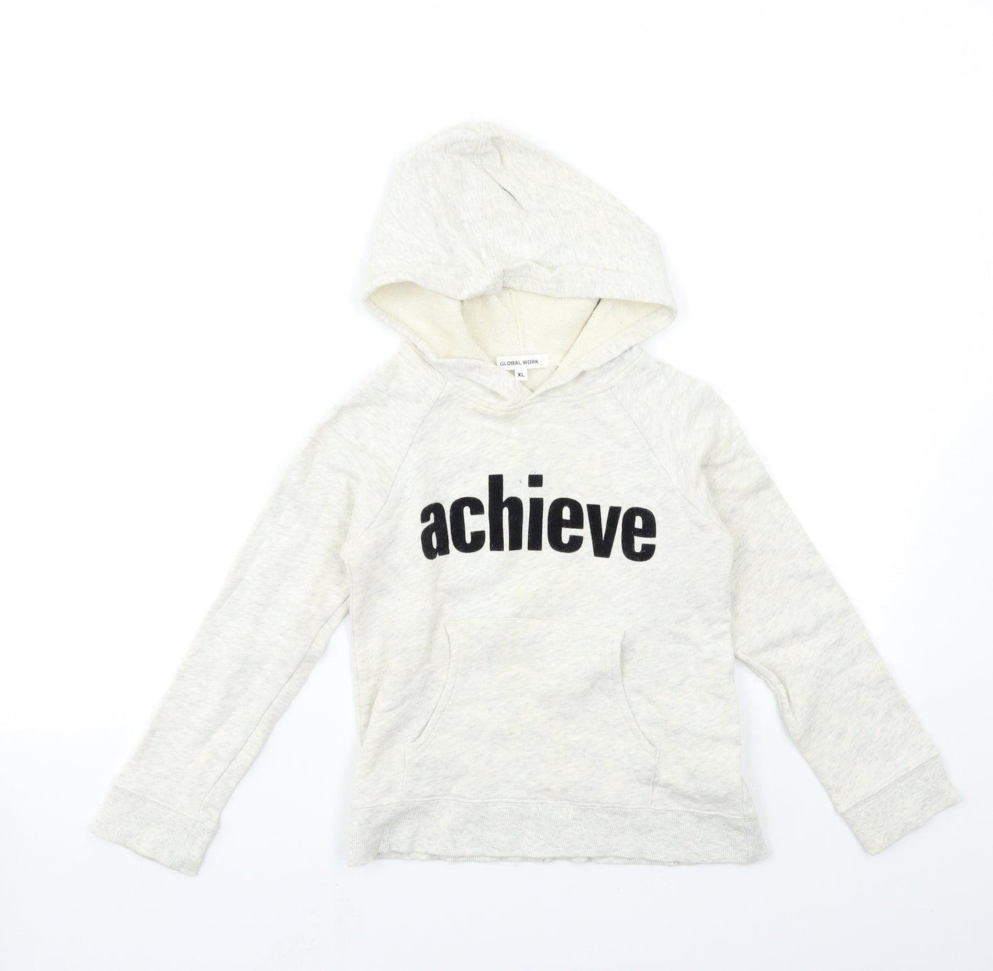 global work Girls Grey   Pullover Hoodie Size 8-9 Years