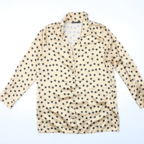 Nasty Gal Womens Gold Geometric  Babydoll Nightshirt Size 14